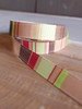 Tan-Burgundy-Lime-Brown Vertical Stripes Grosgrain Ribbon