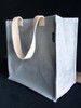 Gray Recycled Canvas Tote with Laminated Lining 12" W x 12" H x 7 3/4" Gusset