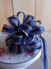 Navy Blue with Gold Edge Pull Bow Ribbon