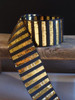 Black & Gold Metallic Horizontal Striped Ribbon (2 sizes)