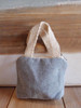 Gray Mini Tote Bag Zippered with Natural Handles B690-70, Wholesale Tote Bags | Packaging Decor