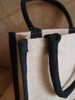 Jute Tote with Black Cotton Trim 10.25" x 9" x 3" (B874-79), Jute Tote Bags, Wholesale Burlap Tote Bags