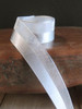 White Half Sheer Half Satin Ribbon (2 sizes)
