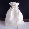 White Cotton Natural Drawstrings Bag with Ivory Stitching (10 sizes) 