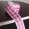 Pink & White Gingham Checkered Ribbon