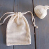 Cotton Net Drawstring Bag with Fabric Backing  (3 sizes)