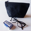 Black Recycled Canvas Zipper Bag 8"