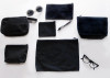 Black Recycled Canvas Flat Zipper Bag Small