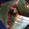 Metallic Rose Gold and Green Aspidistra Waterproof Leaf Ribbon