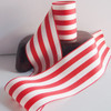 Red and Ivory Striped Ribbon 4"