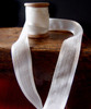 Ivory Faux Linen Ribbon with Satin Edge (3 sizes)