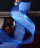 Royal Blue Faux Linen Ribbon with Satin Edge (3 sizes)