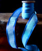 Royal Blue Faux Linen Ribbon with Satin Edge (3 sizes)
