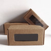 Natural Kraft Paperboard Tab Lock Folding Boxes with Window (8 Sizes)