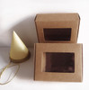 Natural Kraft Paperboard Tab Lock Folding Boxes with Window (8 Sizes)