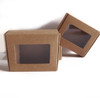 Natural Kraft Paperboard Tab Lock Folding Boxes with Window (8 Sizes)