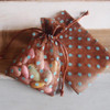 Chocolate with Felt Turquoise Dots Sheer Bag (3 Sizes)