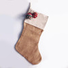 Burlap Christmas Stocking with Canvas Cuff 24"