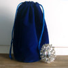 Royal Blue Velveteen Bags with Round Gusset