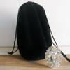 Black Velveteen Bags with Round Gusset