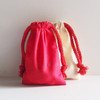 Natural Cotton Canvas Drawstring Bags with Red Drawstring (10 sizes)