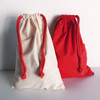 Natural Cotton Canvas Drawstring Bags with Red Drawstring (10 sizes)