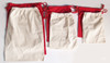 Red Cotton Canvas Drawstring Bags with Red Drawstring (10 sizes)