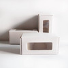 White Kraft Paperboard Tab Lock Folding Boxes with Window (8 Sizes)