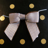 Brown and White Striped Pre-tied 3" Bow w/Twist-tie