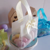 Ivory Sheer Mini Tote Bag with Satin Bow Handle