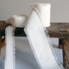 White Cotton Ribbon with Fringed Edges (2 sizes)