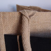 Jute Burlap Tote Bag with Black Pocket 12 x 12 x 7 ¾ inches