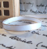 White Satin Ribbon with Gold Edge ⅜ inch