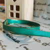 Hunter Green Satin Ribbon with Gold Edge ⅜ inch