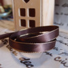 Chocolate Satin Ribbon with Gold Edge ⅜ inch x 50 yards, Wholesale Ribbon