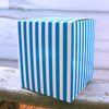 3 1/4"x3 1/4"x3 3/4"Paper Square Box-Blue Stripes