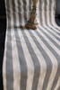 14 1/2"x108" Solid Pewter Gray Stripes Linen Table Runner with Selvaged Edge