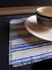 15 1/2"x11 1/2" Blue Stripes Linen Place Mat with Fringed Edge