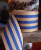 Royal Blue Striped Faux Burlap Ribbon (2 sizes)