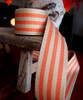 Orange Striped Faux Burlap Ribbon (2 sizes)