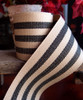 Black Striped Faux Burlap Ribbon (2 sizes)