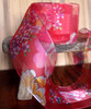 Red Sheer Floral Wired Ribbon (2 sizes)