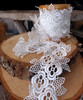 4" Embroidery Floral Lace Ribbon - White