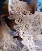 4" Embroidery Floral Lace Ribbon - Ivory