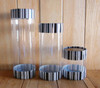 Clear Cylinder with Black/White Lid (3 sizes)