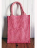 Pink Jute Shopping Tote Bag 