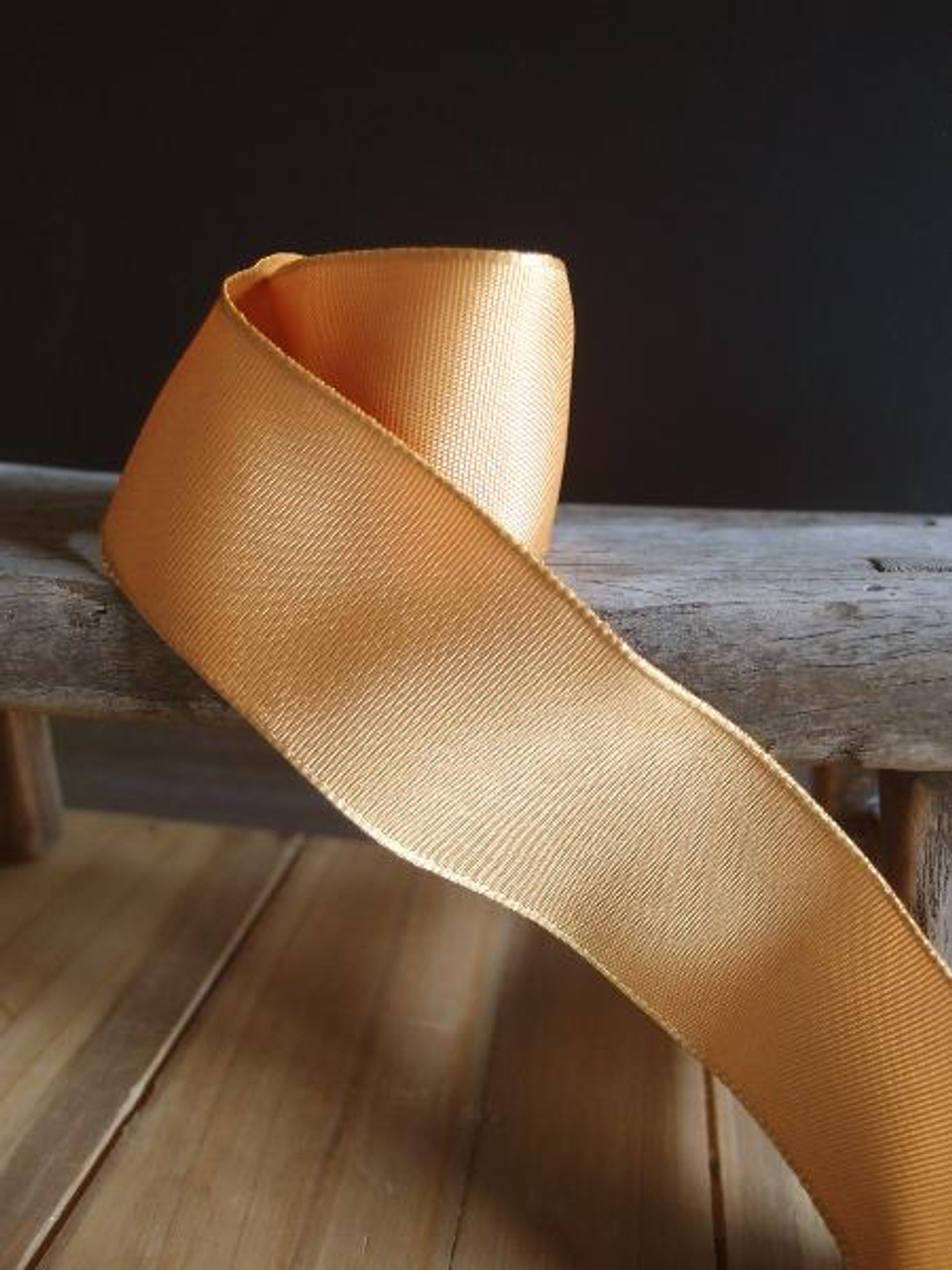 Gold Two-Toned Grosgrain Ribbon with Wired Edge (2 sizes)