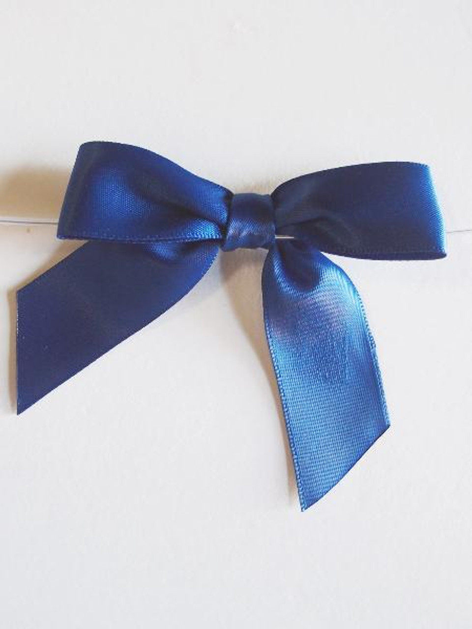 Royal Blue Satin Pre-tied Bows w/Twist-tie (4 sizes)