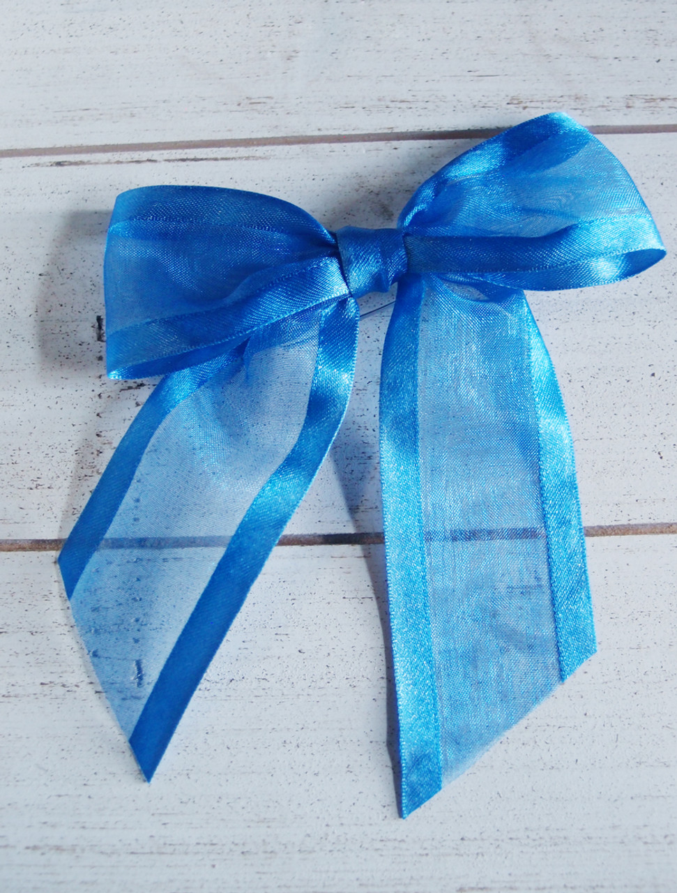 Royal Blue Organza Satin Edge Pre-tied 4.5" Bow w/Twist-tie