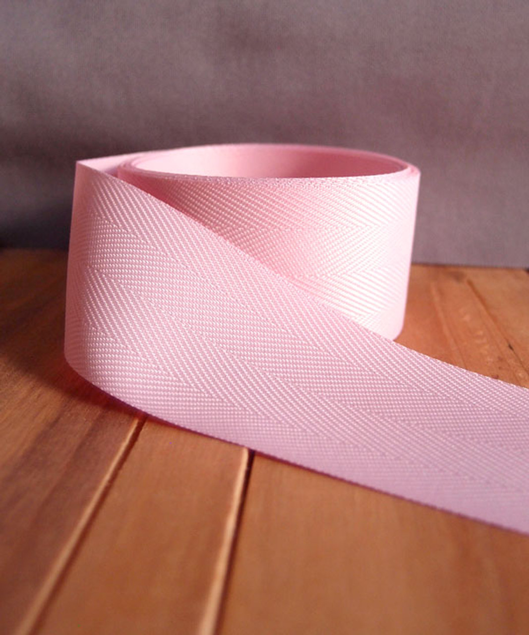 Pink Herringbone Twill Ribbon (3 sizes)